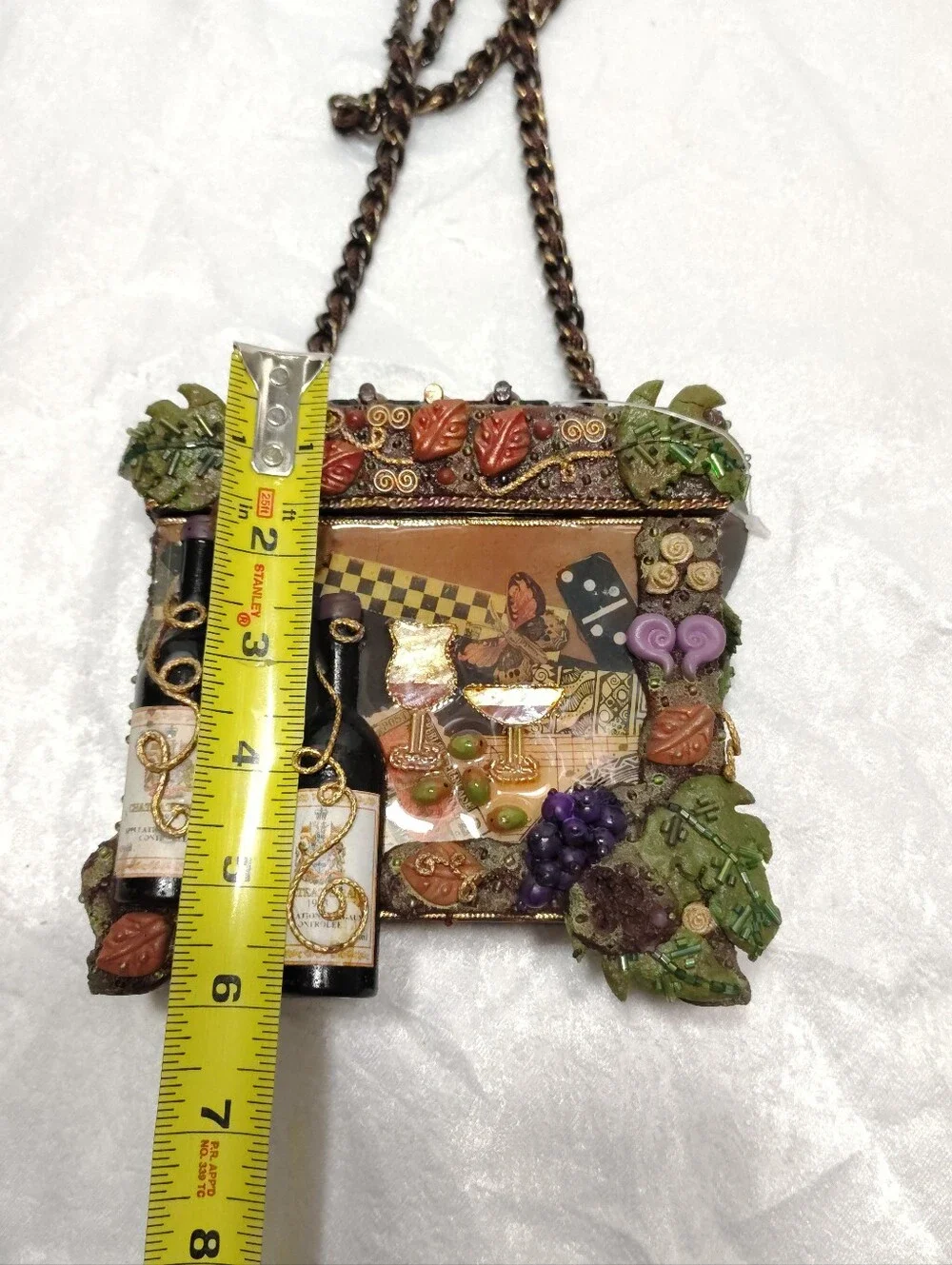 Mary Fraces Wine-themed Emblished Box Crosboodybag 3D Dimensional